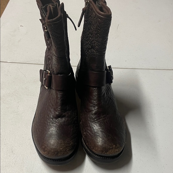 Tory Burch Dark Brown Leather Moto Boots - Picture 4 of 15